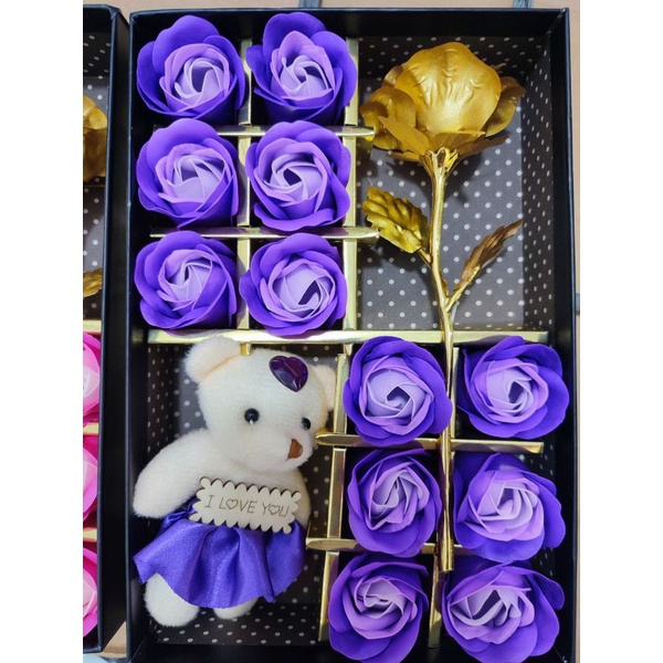 Kado Kotak Bunga Mawar Boneka Hadiah Valentine Gift Ultah Ibu Istri Pacar Ulang Tahun Kekasih Rose Box Flower Buket Bunga