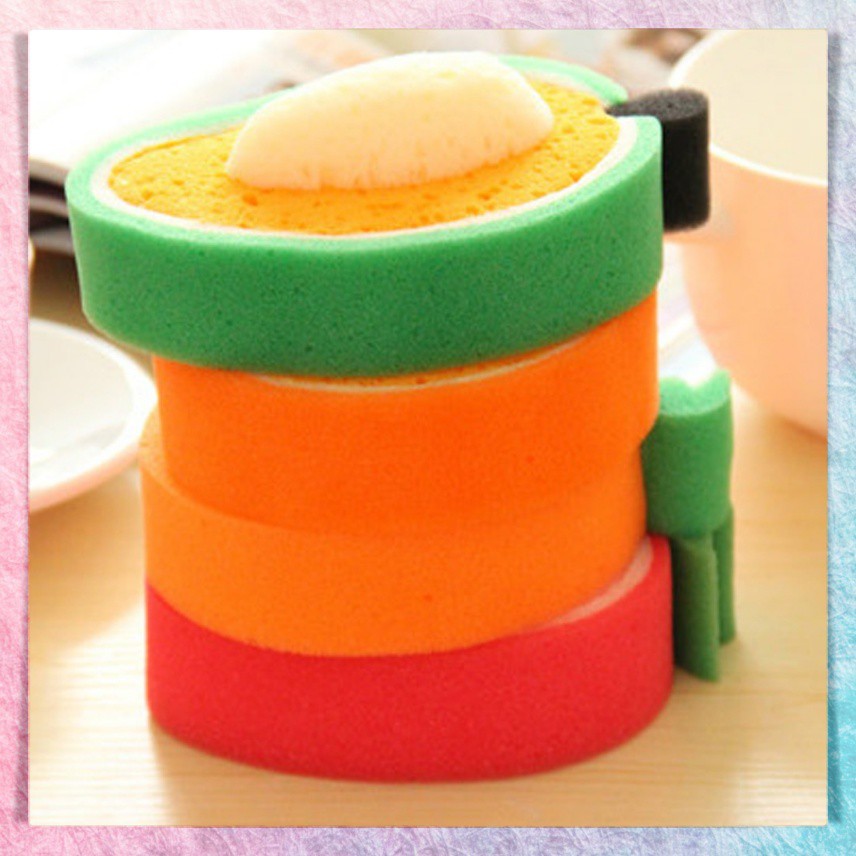 Spons Spon Sponge Spoon Cuci Piring Gelas Cangkir Perlatan Dapur Spon Mandi Buah Buahan Fruit Sponge