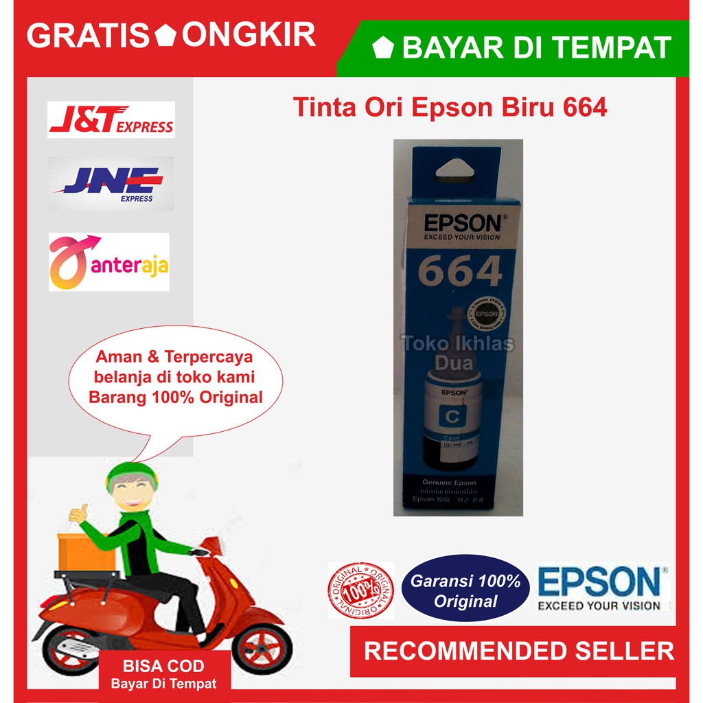 REFILL EPSON 664 Cyan /  tinta epson PRINTER / tinta epson /  tinta printer / tinta / 664