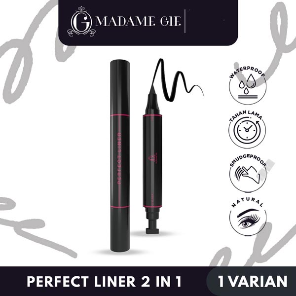 [2IN1 STAMP EYELINER] [BPOM] Madame Gie Perfect Liner - Eyeliner Black Two In One | Eyeliner Hitam_Cerianti