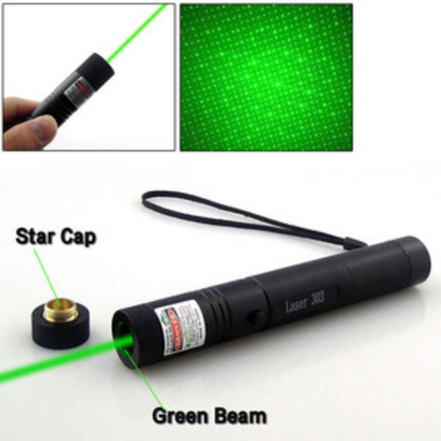 GREEN LASER POINTER 303 / LASER VARIASI HIJAU + KUNCI PENGAMAN