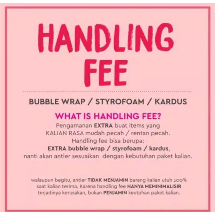 

HANDLING FEE / EXTRA EKSTRA BUBBLE