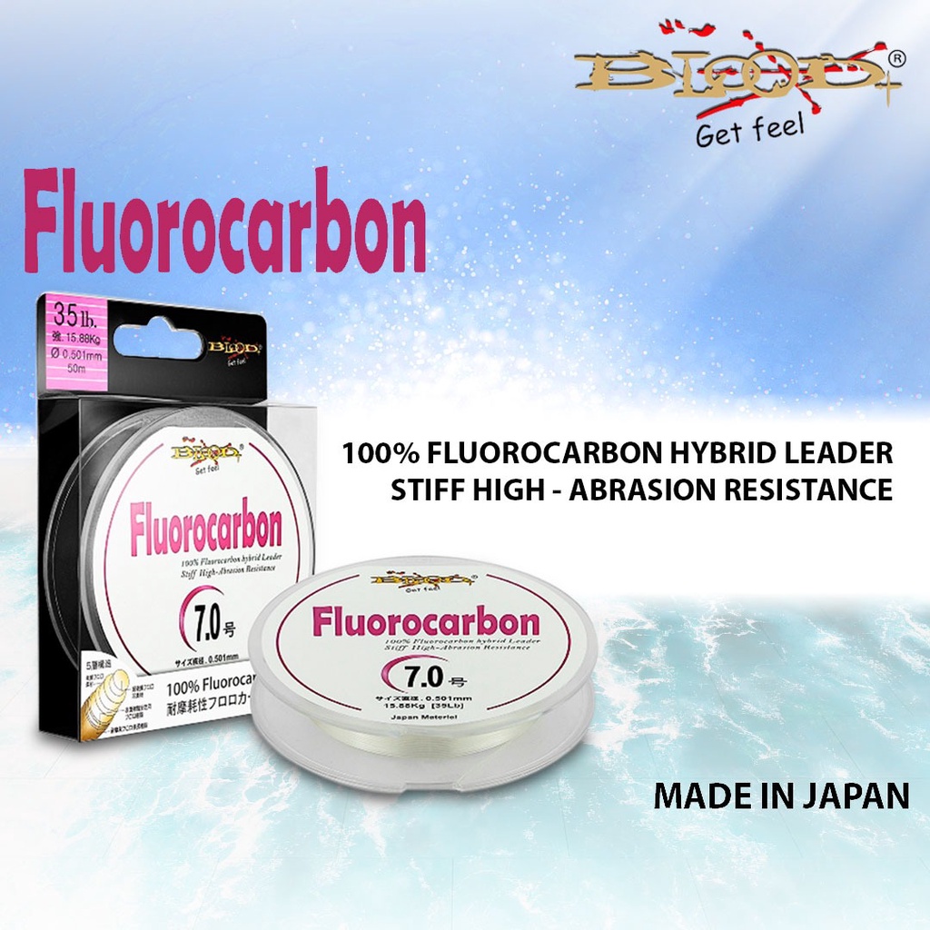 SENAR PANCING BLOOD 100% FLUOROCARBON FISHING LINE JAPAN 50M