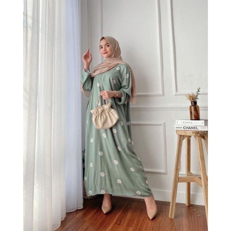 COD DASTER GAMIS LONG DASTER RAYON VISCOSE LENGAN PANJANG JUMBO LD 120-ORINA ( SHASTA IJO)