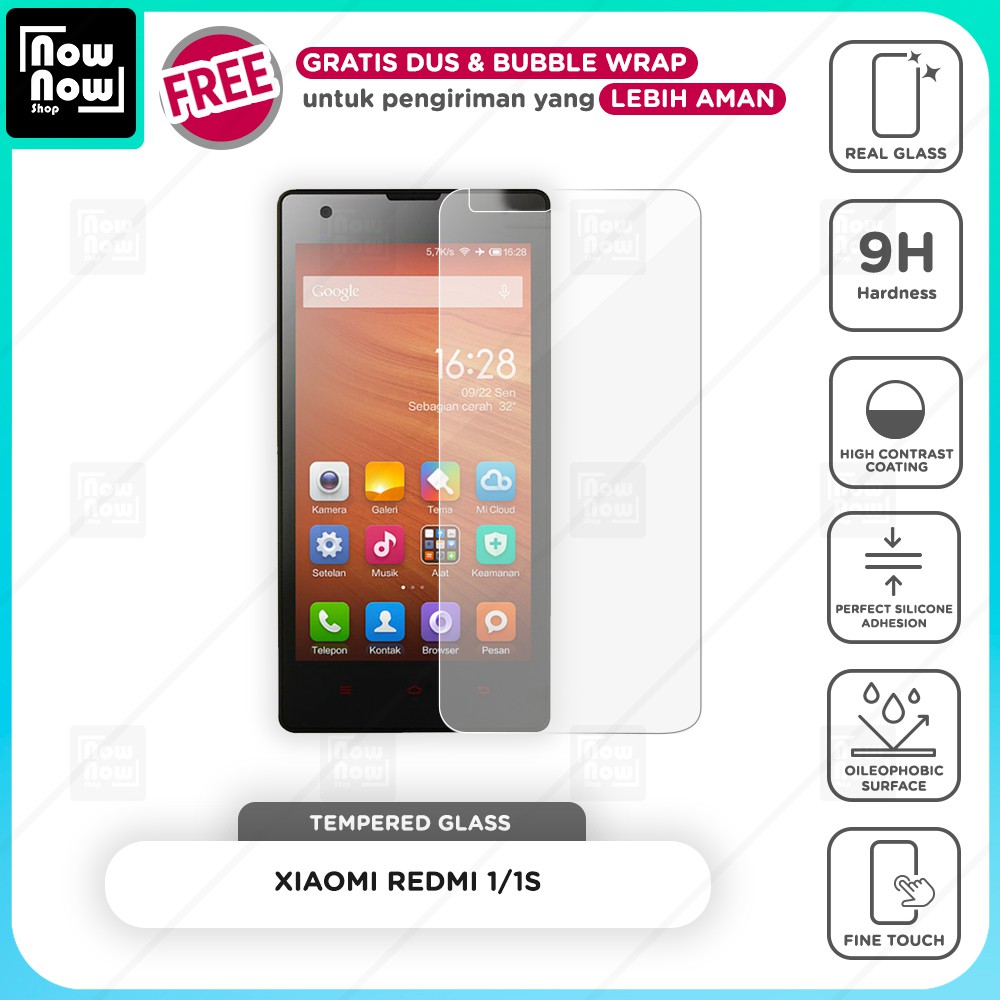 Tempered Glass Anti Gores Xiaomi Redmi 1 / 1S Screen Guard Protector 9H Kaca Temperglass