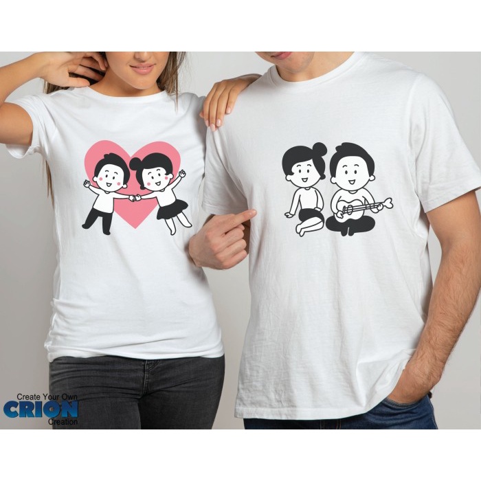 misi- Kaos Couple Valentine pasangan serasi bisa request nama atau tulisan