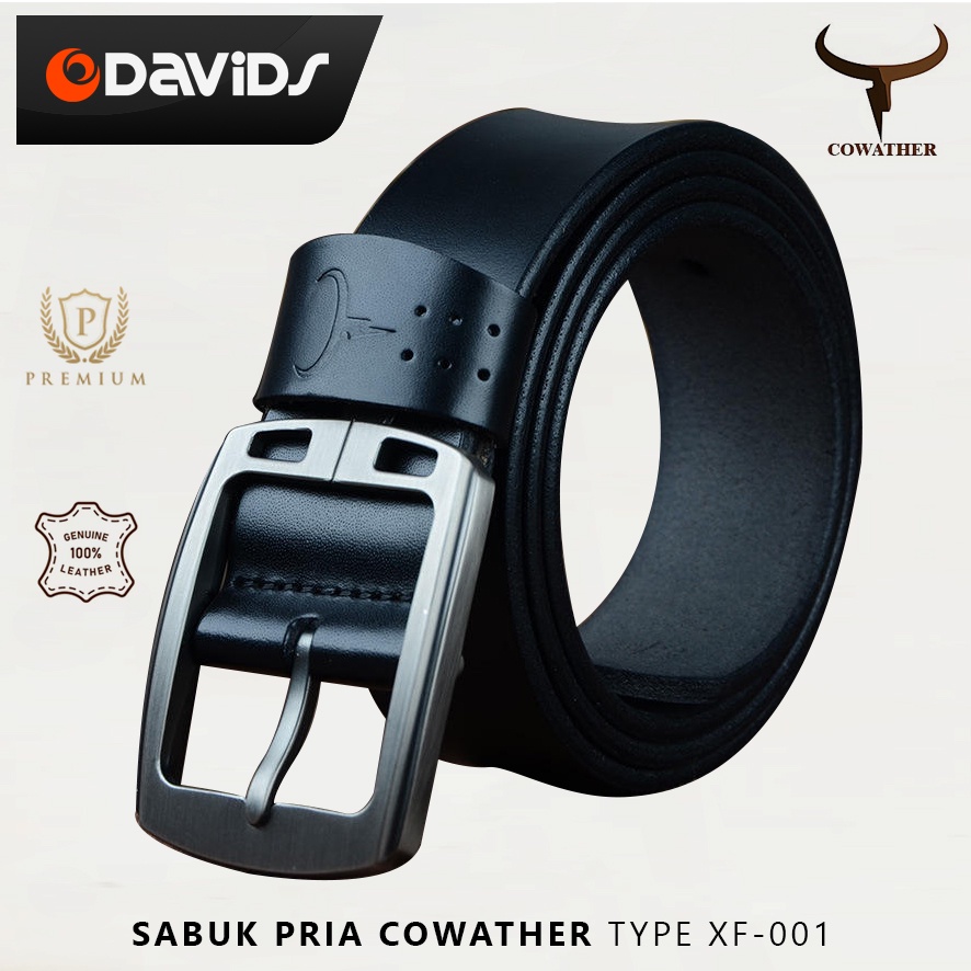Sabuk Pria Kulit Asli Gesper Ikat Pinggang Panjang Cowather XF-001