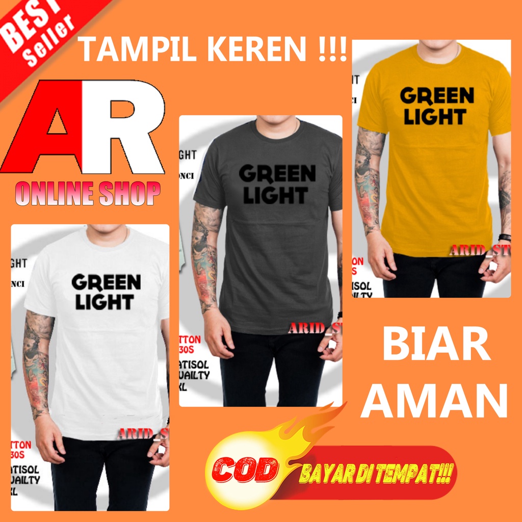 Kaos greenlight original terbaru pria wanita 100%