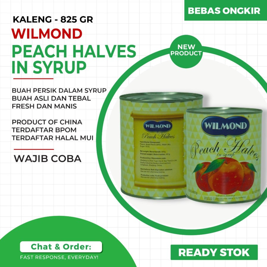 

Wilmond Peach Halves In Syrup Canned- Buah Persik Kaleng 825g