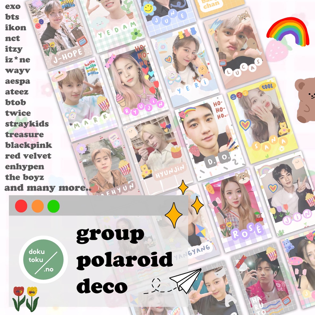 GROUP PHOTOCARD DECO POLAROID KPOP BTS, NCT DREAM, BLACKPINK, TREASURE,  EXO