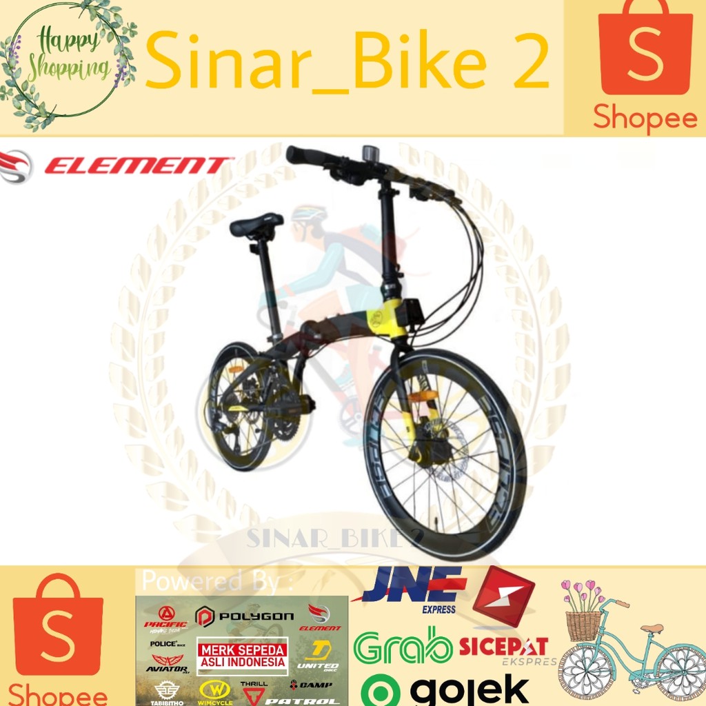 Sepeda Lipat 20Inch Element Ecosmo Z9 Bike To Work (Gosend/Grab)