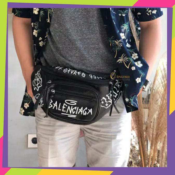 ✅ PRODUK LARIS TAS SELEMPANG PRIA TAS BAHU✅ TAS WAISTBAG KULIT BALENCIAGA GRAFFITY MURAH - TAS
