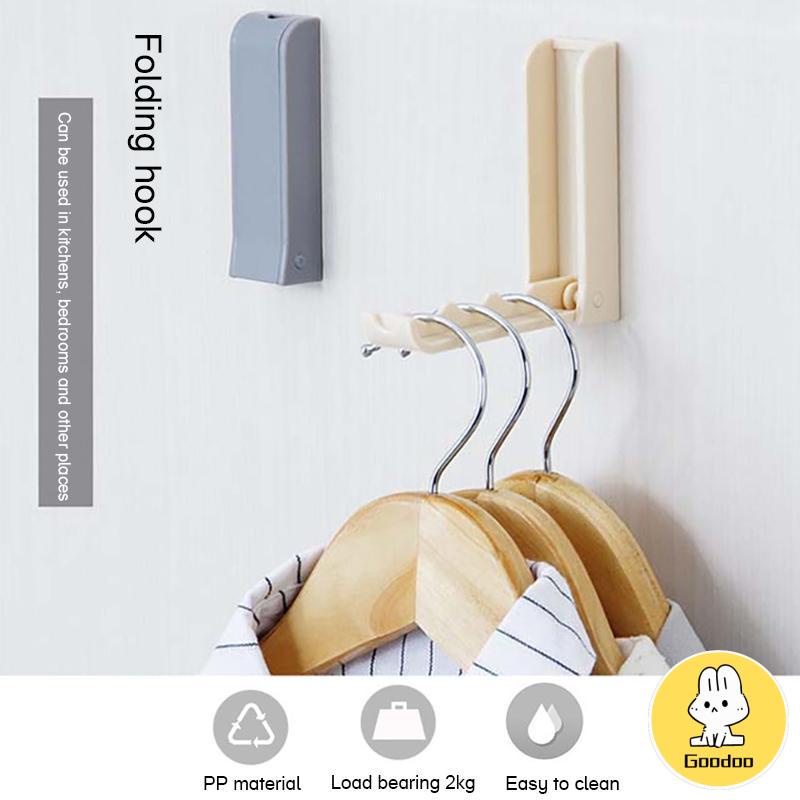 Kait Lipat Dinding Gantungan Ajaib Magic Hanger Wall Folding Hook  Tempel Hanger Baju Gantungan Baju Ajaib -Doo