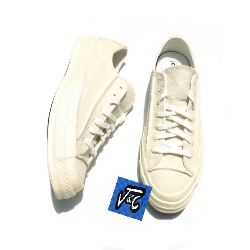 Sepatu Converse Chuck 70 70s Renew Cotton Recycled Tri Panel OX Egret