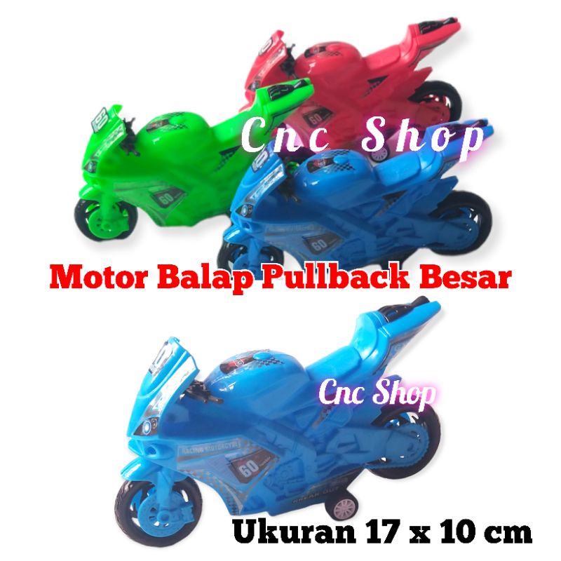 Mainan Anak Laki Motor Motoran Balap GP Pullback Besar 17x10cm Racing Moyorcycle SR Murah