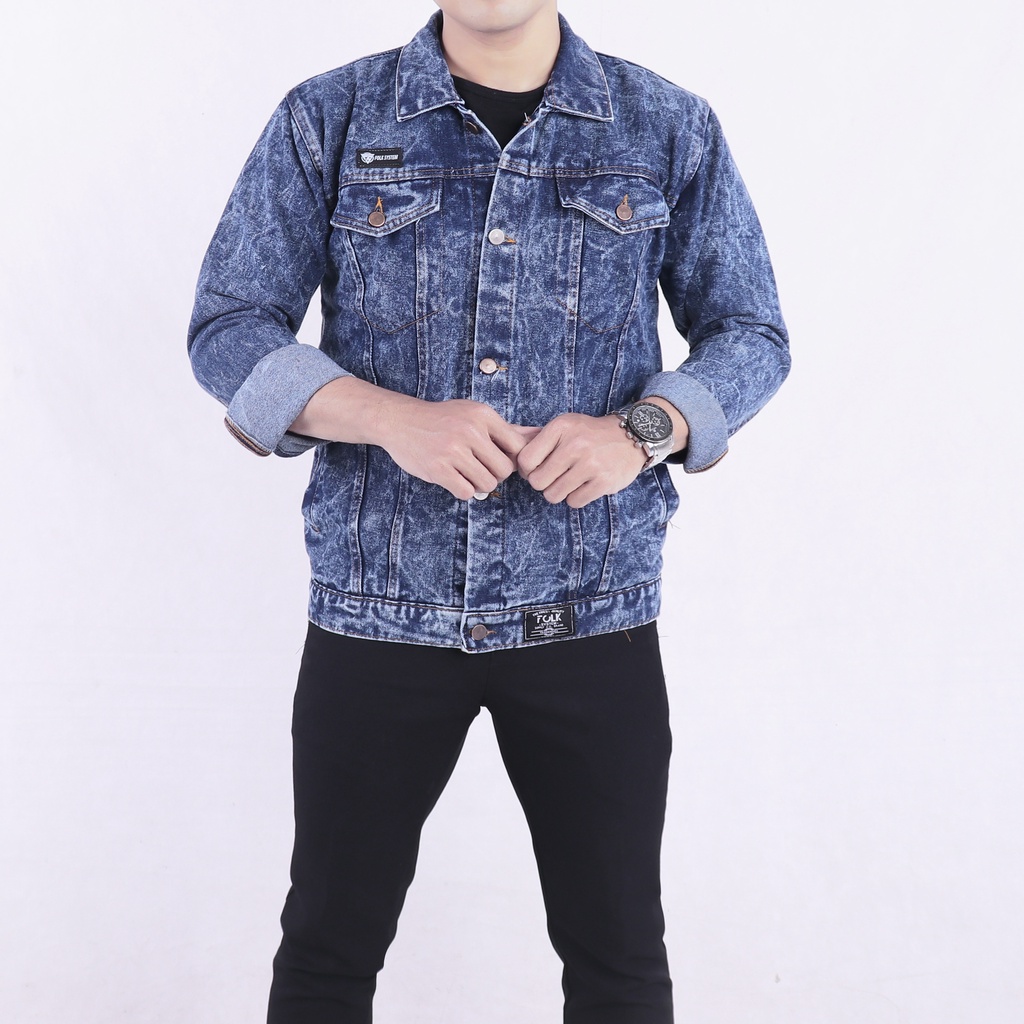 Jaket jeans denim folksystem