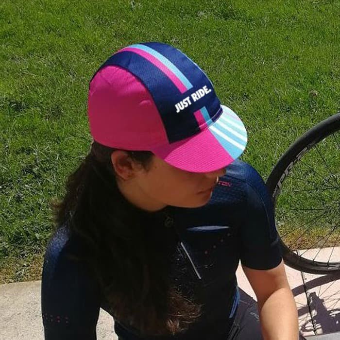 Topi Sepeda Just Ride CoolMax Cycling Cap Pink Tosca Color Unisex JR03
