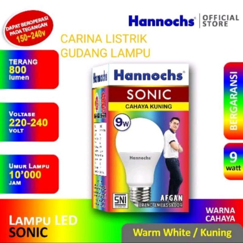 Lampu LED 9 Watt Hannochs Sonic Warm White - 3000K