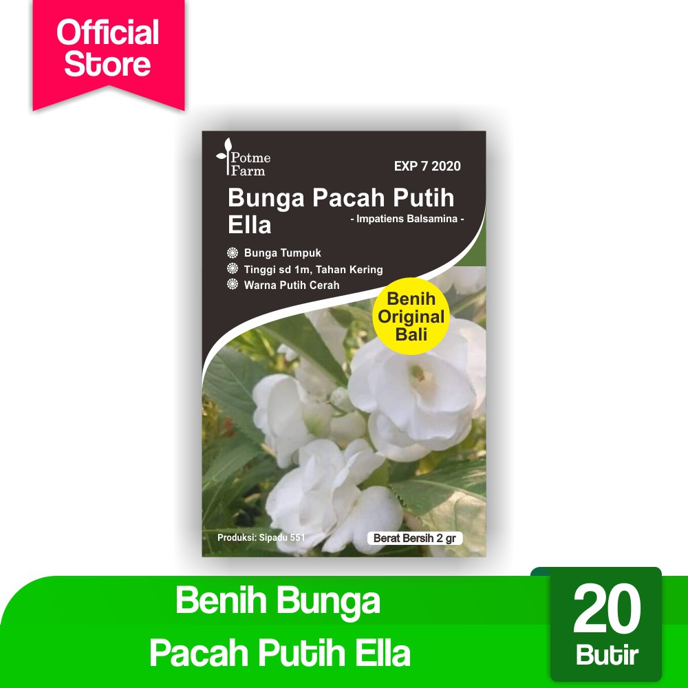

Benih Bunga Pacar Air Putih Ella (Potme Farm)