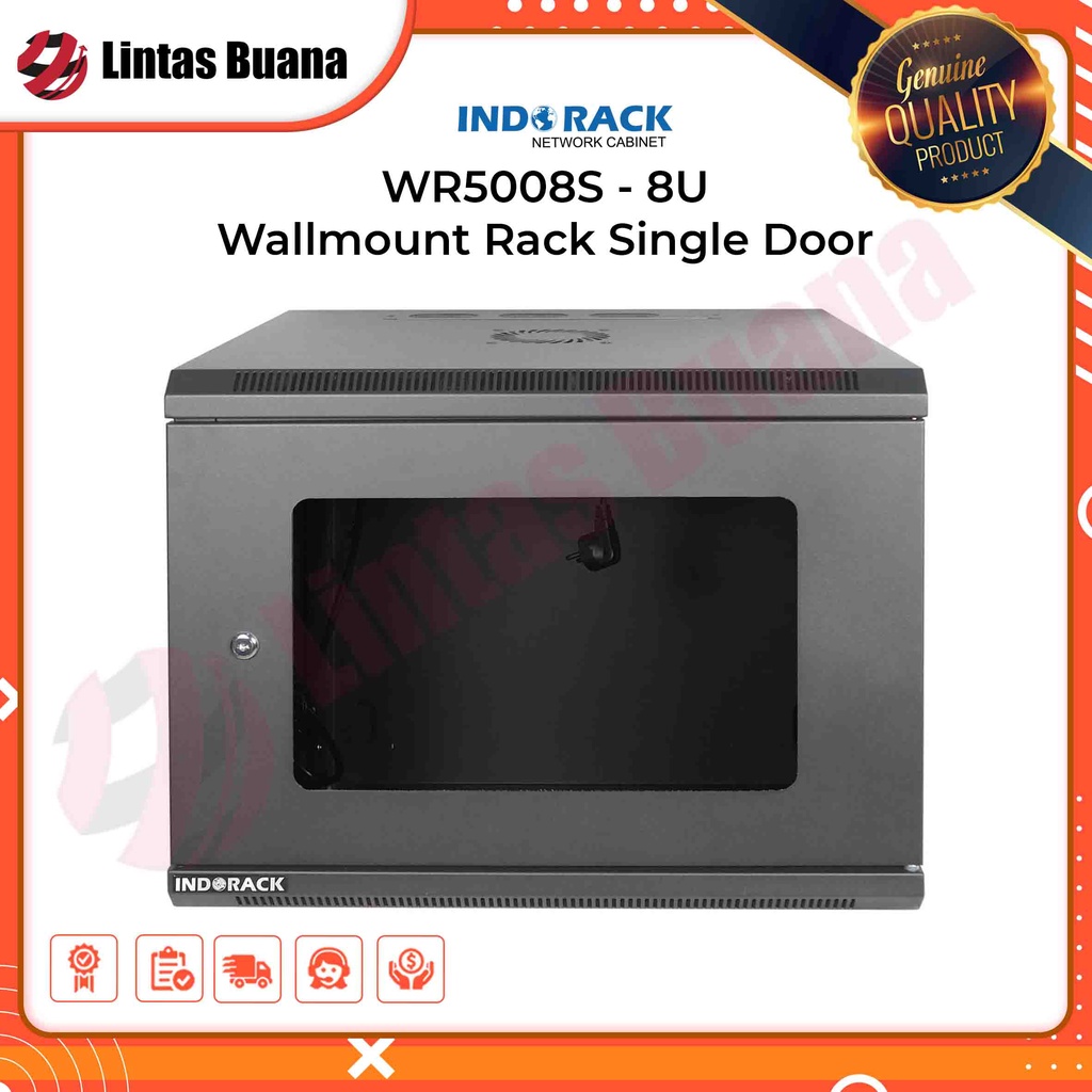 Wallmount Rack Server 8U WR5008S Depth 500mm Rak Server 8U Indorack