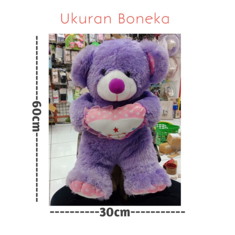 BONEKA BERUANG/TEDDY BEAR BAHAN DAKRON UKURAN XL (TINGGI 60CM)