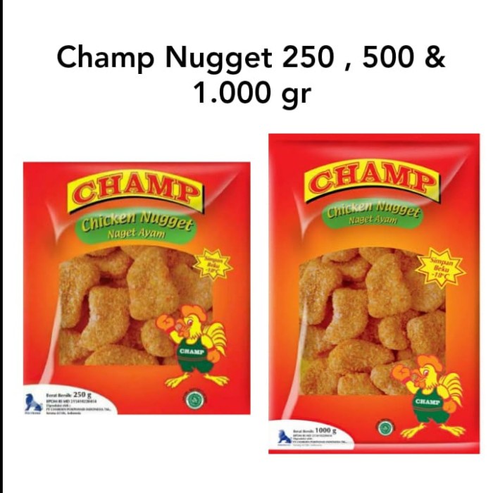 

CHAMP CHICKEN NUGGET 1000 GR 500 GR 250 GR