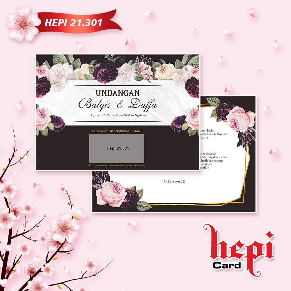 CETAK  UNDANGAN HEPI 21.301 / UNDANGAN KOSONG / FREE FILE SETTING
