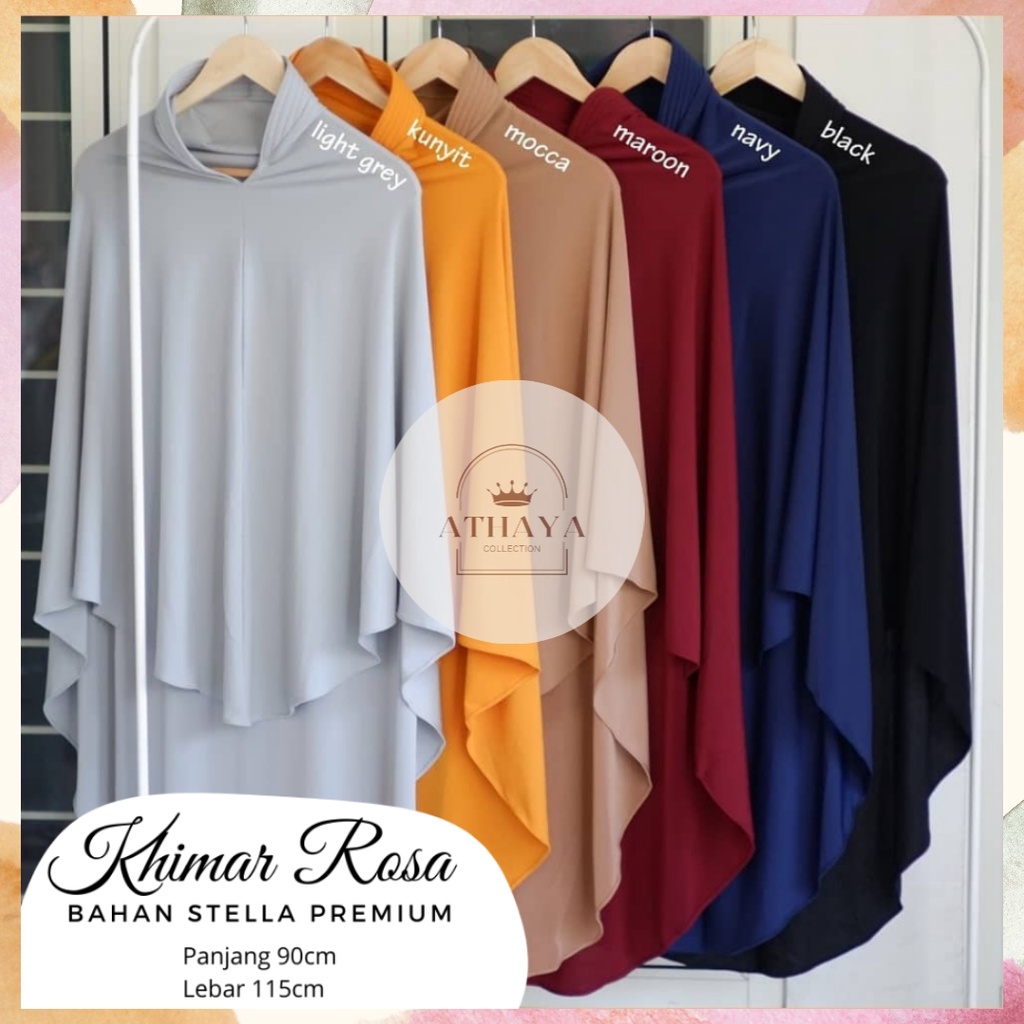 TERMURAH KHIMAR ROSA | Bahan Stella Premium| Bisa COD