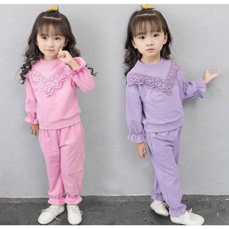 sweater anak perempuan terbaru model renda 1-5 tahun