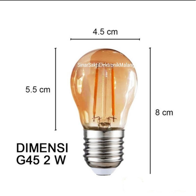 Lampu Led Filamen 2 watt 2w Edison Cafe E27 Vintage Outdoor Oval