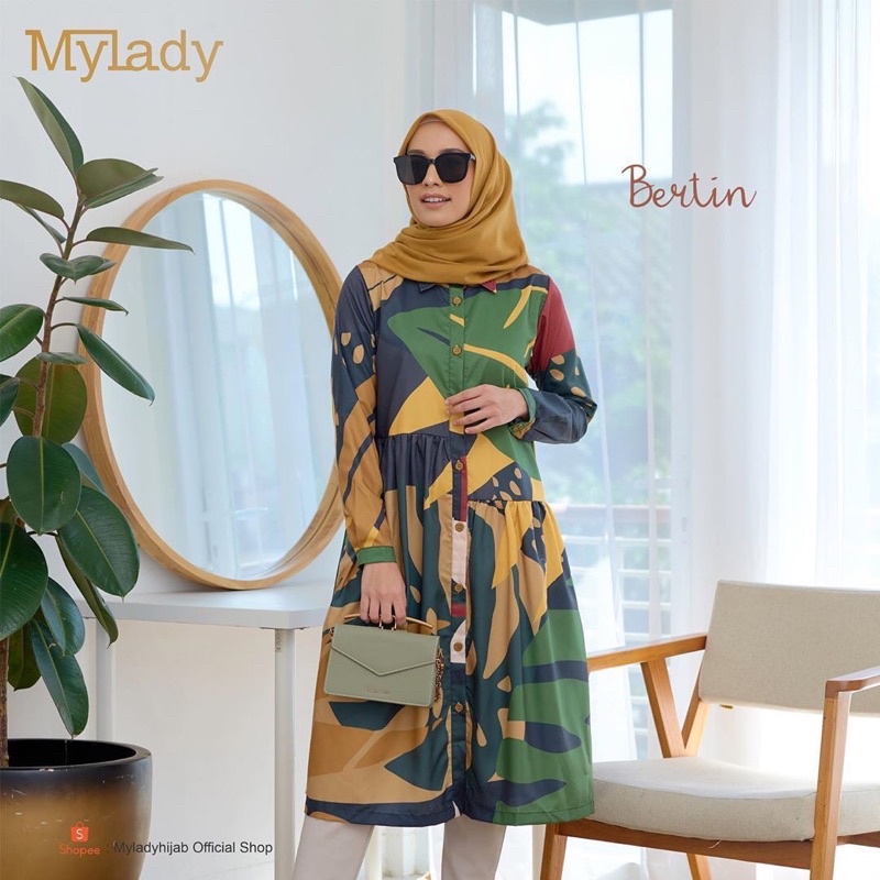 Tunik kemeja atasan wanita Bertin Aceline Omeela nude my Lady