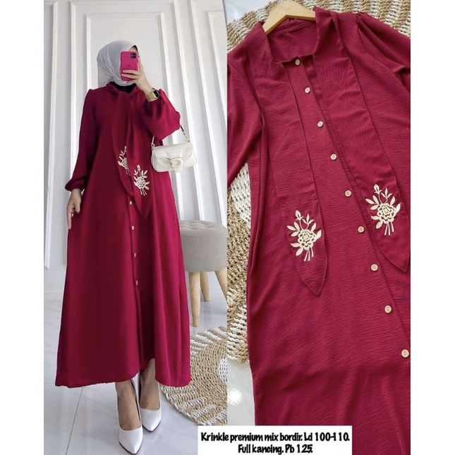 GAMIS NIDIA MIDI DRESS CRINCLE