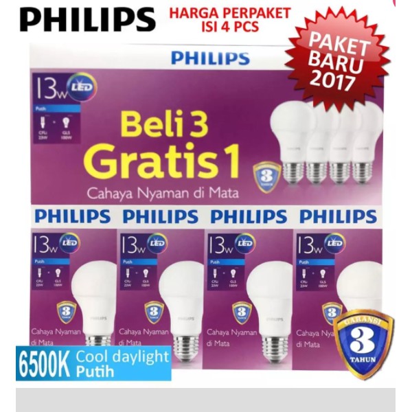 Jual Lampu Led Philips Watt Lampu Bohlam Led Philips W Paket