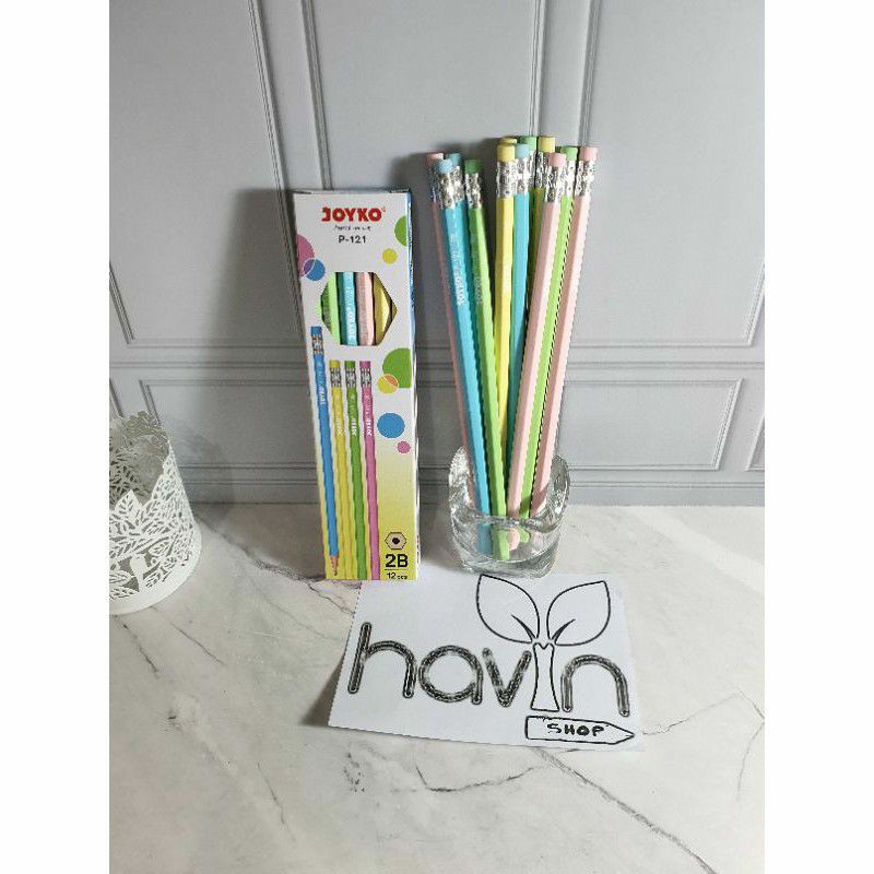 

(12pc) pensil Joyko 2B P-121 warna pastel/pencil pastel color