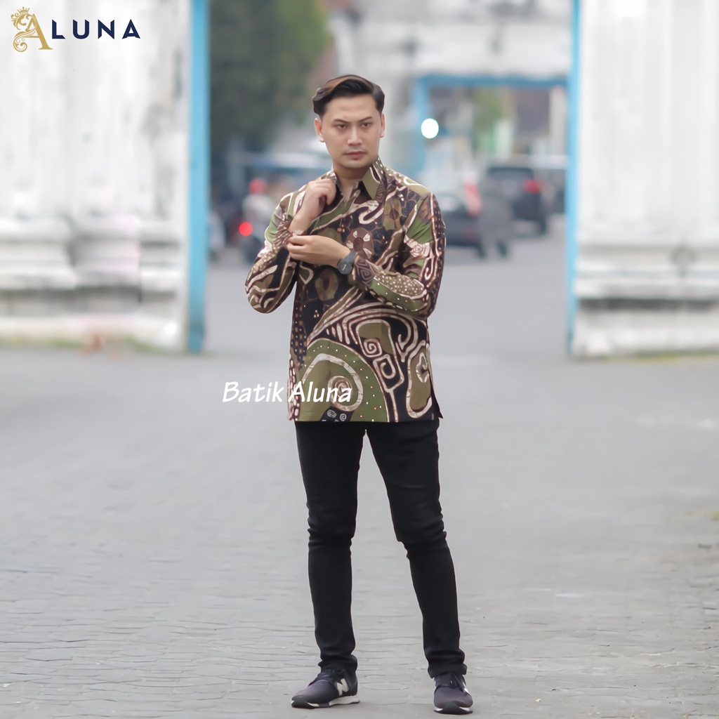 Baju Kemeja Batik Pria Cowok Lengan Panjang Regular Atasan Batik Premium Pria Cowo Prabuseno Kondangan Couple Pasangan Batik Pekalongan Anak Laki Laki Kekinian Original Modern Seragam Kantor Jumbo PCW 079