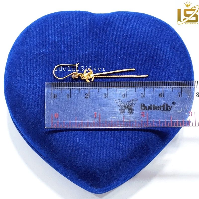 ANTING PERAK ASLI SILVER 925 LAPIS EMAS MODEL ITALY CANEL - PERHIASAN PERAK WANITA
