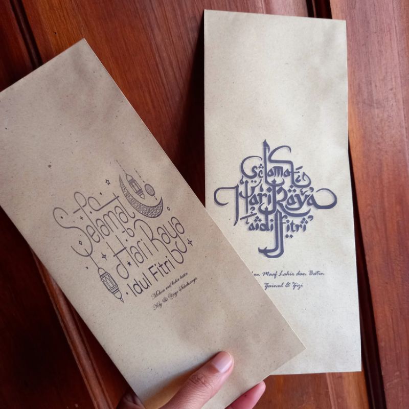 

Amplop angpao lebaran tanpa melipat uang dan bisa custom ucapan