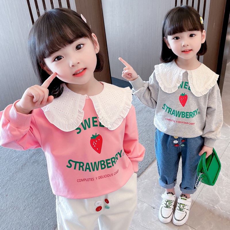 Plazababyku PASSWORD ATASAN SWEET STRAWBERRY Atasan Sweater 1 - 7 Tahun Baju Anak BerKualitas