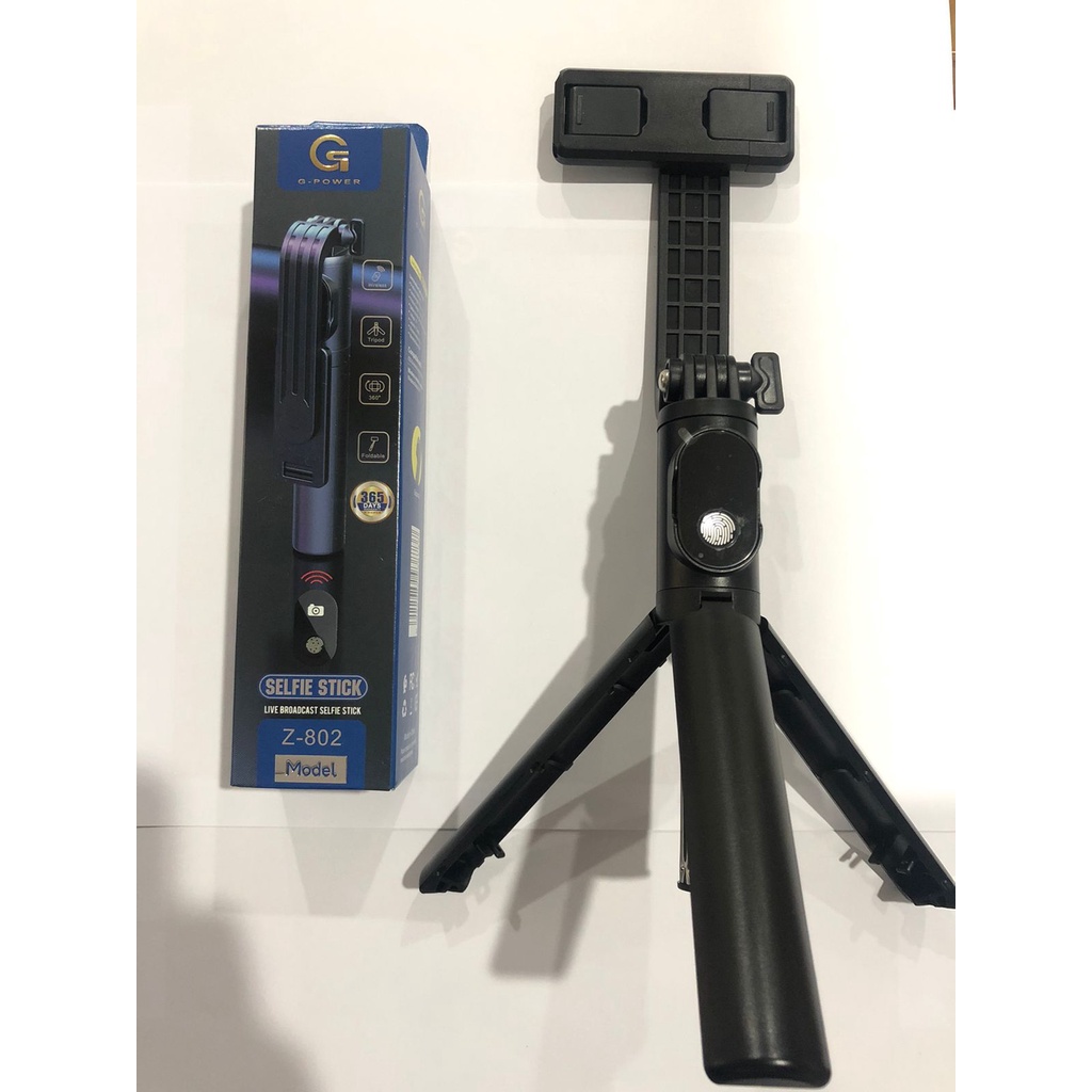 G-POWER Selfie Stick Tripod Z-802 360°Rotation Phone Foldable Height Adjustable for Facetime Tongsis Tripod with Wireless Remote Shutter