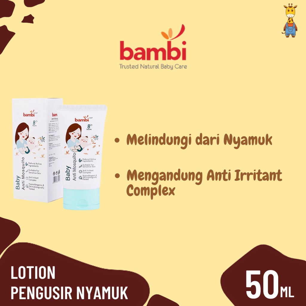 Bambi Lotion Pengusir Nyamuk 50ml - Lotion Pengusir Nyamuk