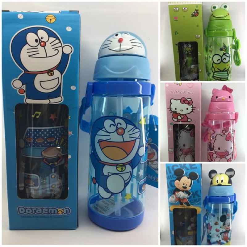 Botol Minum Kepala Karakter Anak Free Sedotan/ botol minuman Unik