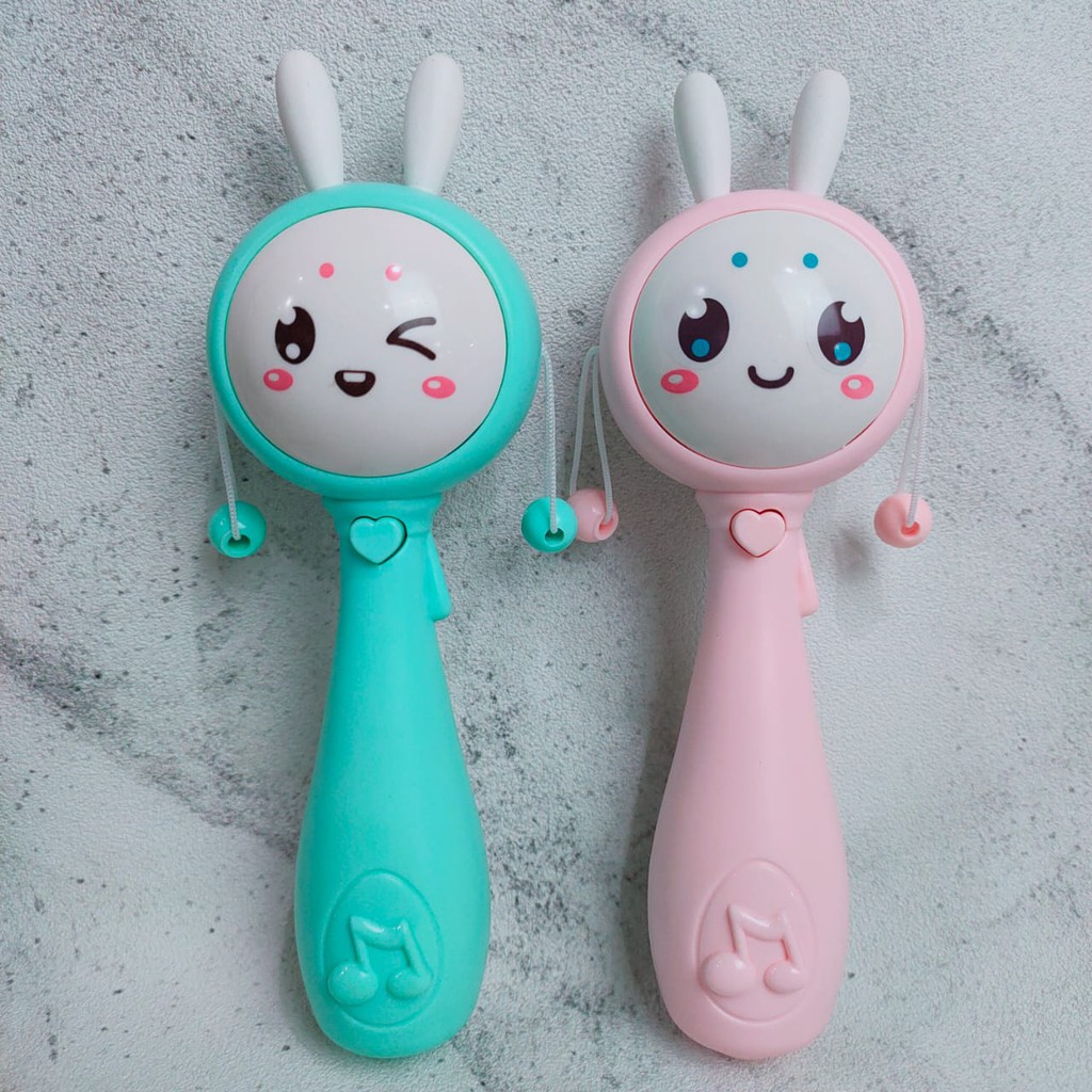 glinkshop Rattle telinga Tali bunny kelinci music musik mainan bayi kado tongkat goyang kerincing bell