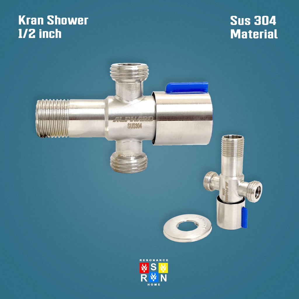 Kran Shower T Double SUS 304 / Stop Keran Cabang Stainles Steel Resonance Home