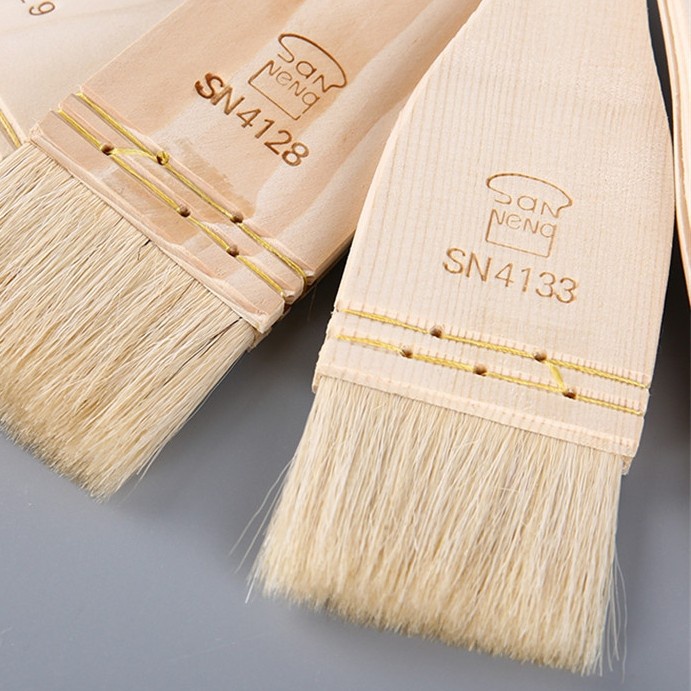 sanneng wool pastry brush wooden handle 4.5cm SN4133/ kuas gagang kayu