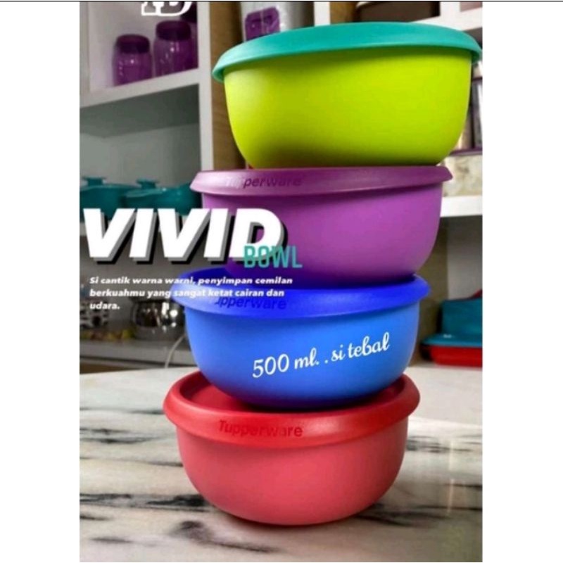 vivid bowl/vivid bowl tupperware/bowl Tupperware/bowl 500ml/bowl ungu/bowl hijau/handy bowl/large ha