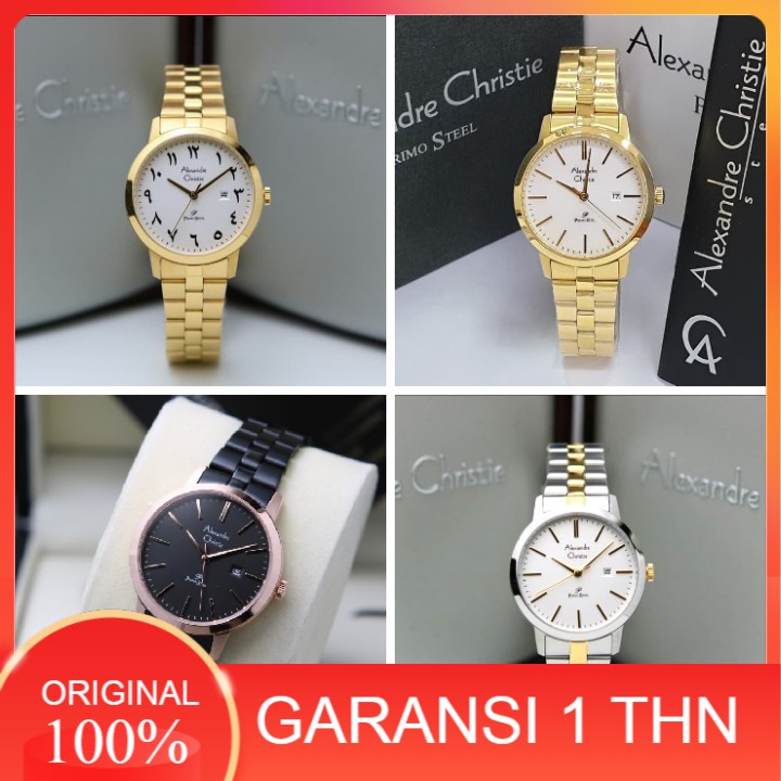 JAM TANGAN WANITA ALEXANDRE CHRISTIE AC 1007 AC1007 AC1007B RANTAI ORIGINAL