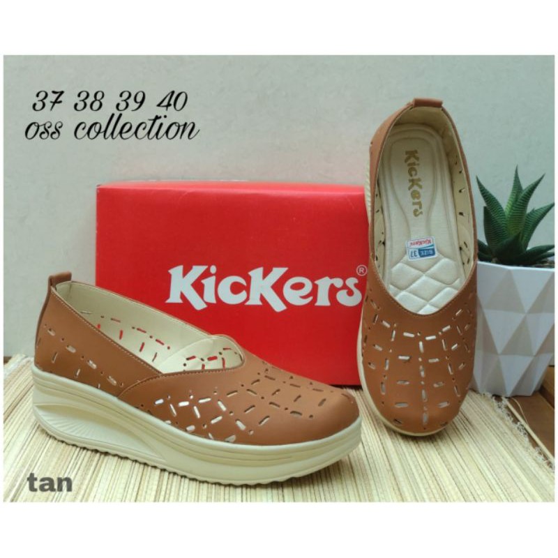 ( HQASTORE )SEPATU WANITA WEDGES / SEPATU HAK KICKERS MOTIF TERBARU ORI BY OSS COLLECTION