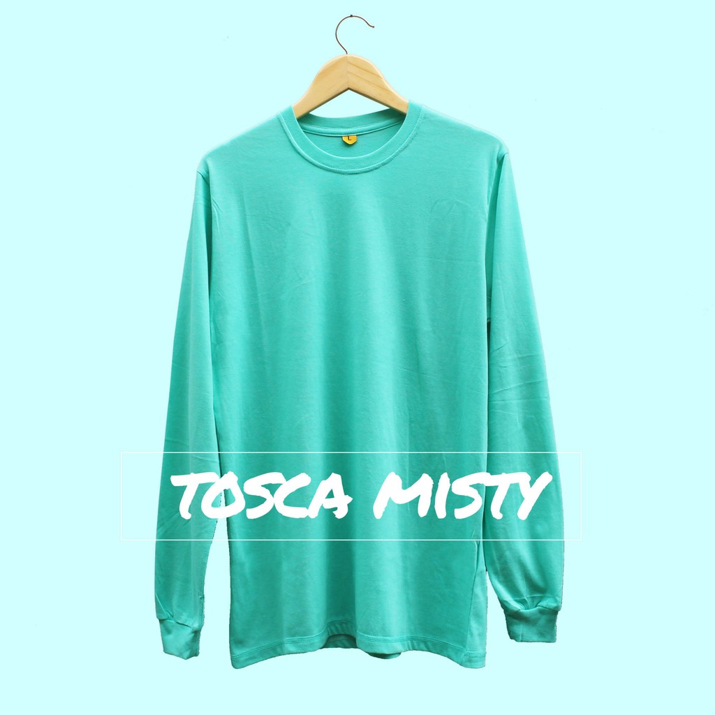 Kaos UNISEX Panjang Tosca Misty Polos Baju distro oblong cewek cowok couple size S M L XL Termurah