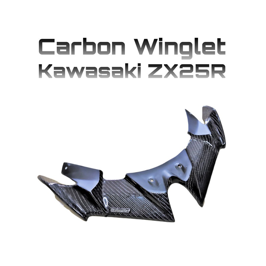 CarbonStar : Winglet Carbon Kawasaki ZX25R - bagian bawah bodi depan bawah lampu bukan spakbor hugge