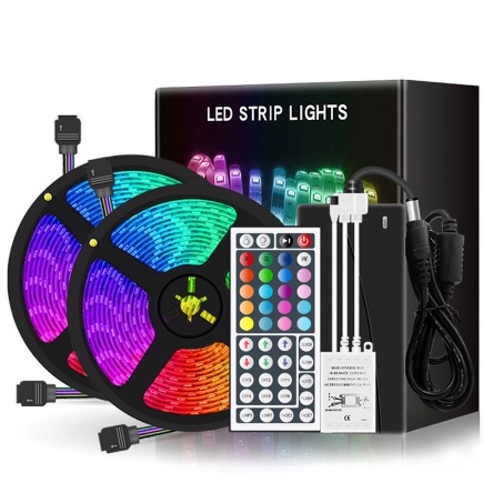 PAKET LAMPU LED STRIP 5050 3528 2835 RGB 5M 10M IP44 IP33 RGB REMOTE LAMPU HIAS WARNA WARNI LAMPU KAMAR AESTHETIC